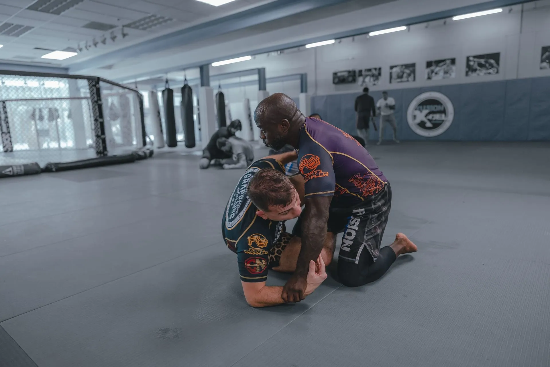 Brazilian Jiu Jitsu students rolling at Competitive Edge in Florence, SC